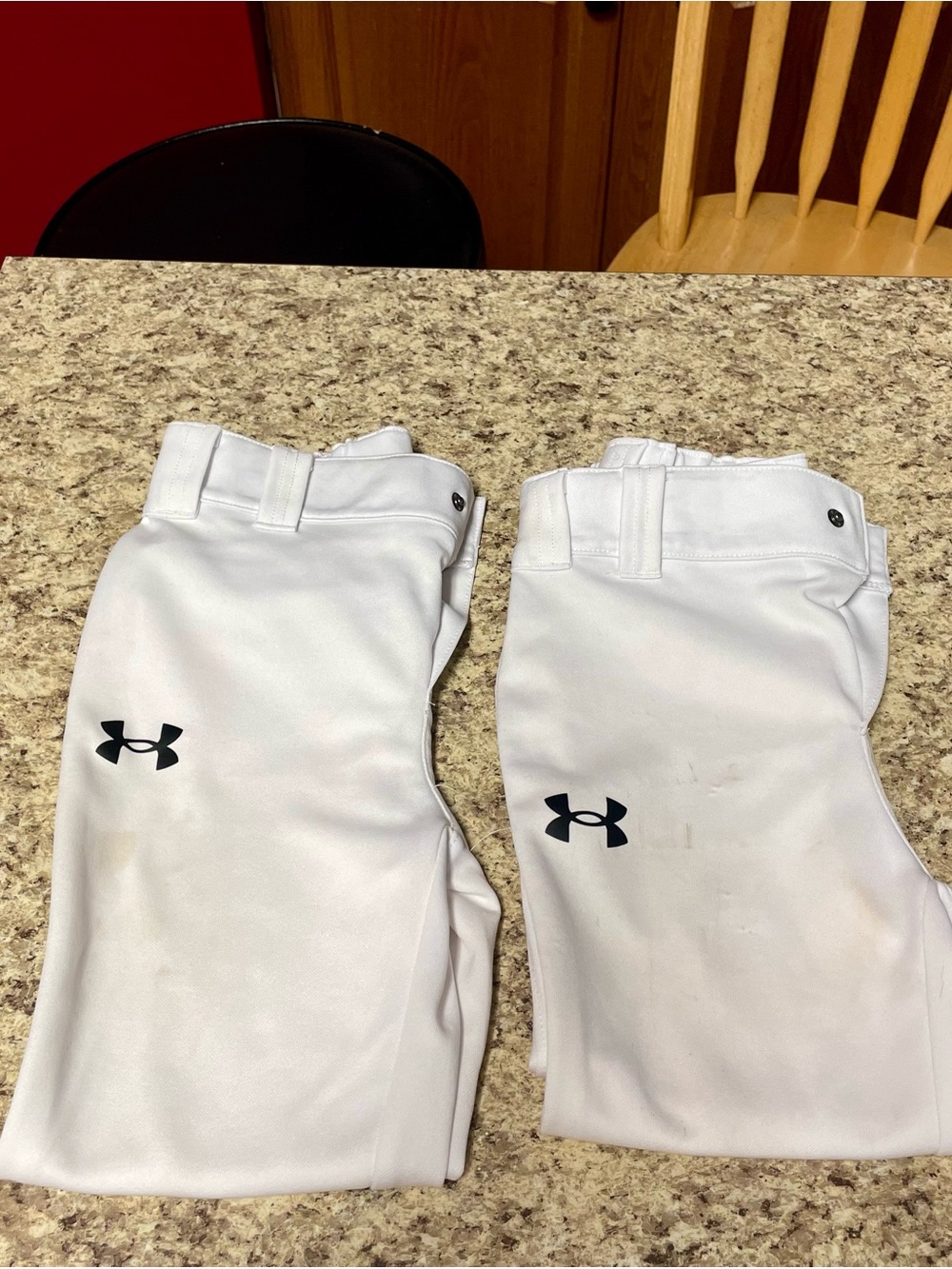 Under Armour Kids White Baseball Pants with Black Logo